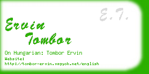ervin tombor business card